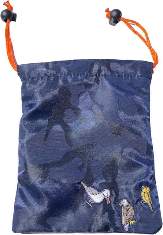 “Fore The Birds” Camo Collection - Small Pouch For Golf Accessories, Golf Tees And Golf Ball Bag, Golf Accessories For Men And Women, Small Drawstring Pouch For Golf Valuables - Navy